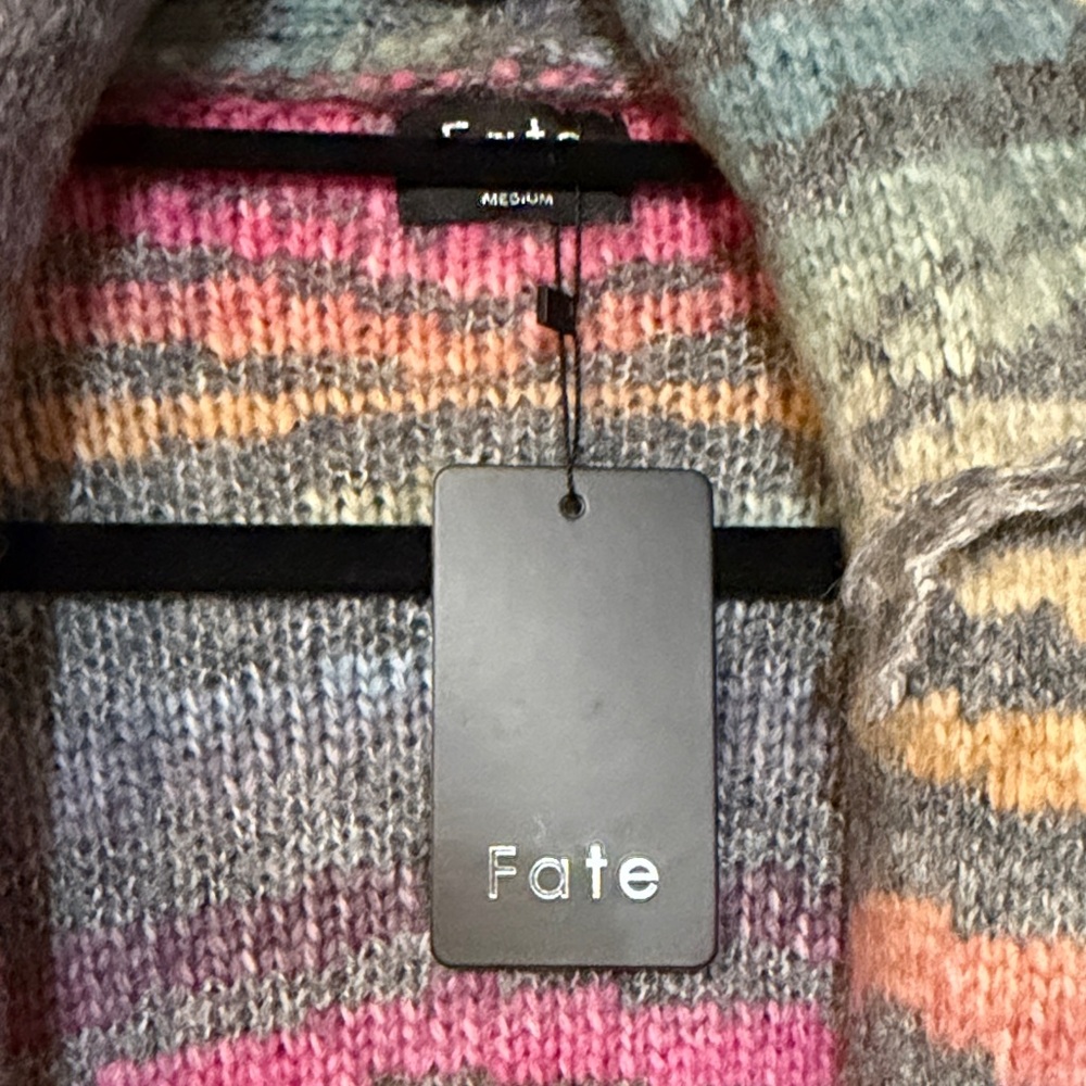 Fate Multicolor Striped Open-Front Cardigan - Picture 2 of 2